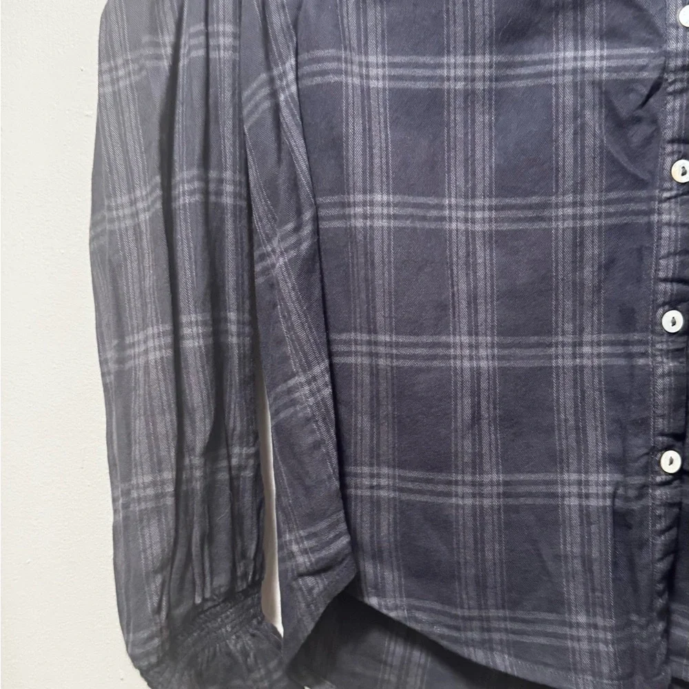 Faherty Navy Plaid Long Sleeve Top - Picture 3 of 10